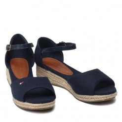 Enfant Espadrilles Tommy Hilfiger - Rope Wedge Sandal T3A7-32185-0048 M Blue 800 Bleu Marine -Tommy Hilfiger Soldes 0000209681857 03 pl
