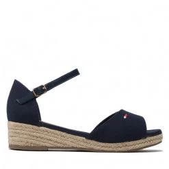 Enfant Espadrilles Tommy Hilfiger - Rope Wedge Sandal T3A7-32185-0048 M Blue 800 Bleu Marine -Tommy Hilfiger Soldes 0000209681857 07 pl