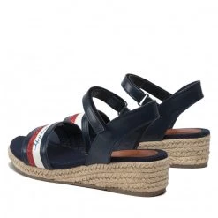Enfant Espadrilles Tommy Hilfiger - Rope Wedge Sandal T3A7-32188-1379 Blue/White/Red Y004 Bleu Marine -Tommy Hilfiger Soldes 0000209681949 02 pl