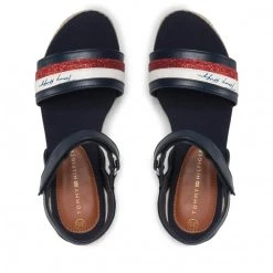 Enfant Espadrilles Tommy Hilfiger - Rope Wedge Sandal T3A7-32188-1379 Blue/White/Red Y004 Bleu Marine -Tommy Hilfiger Soldes 0000209681949 05 pl