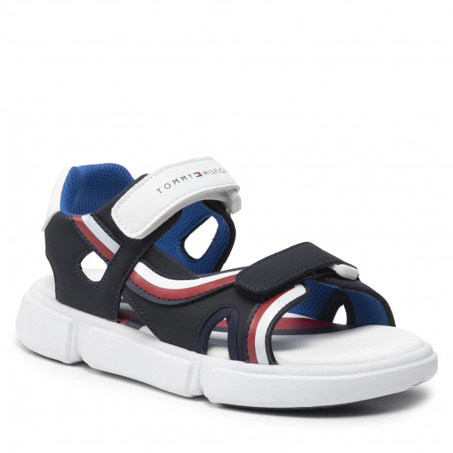 Enfant Sandales Tommy Hilfiger - Velcro Sandal T3B2-32260-1269 M Blue/White X007 Bleu Marine 3 Enfant Sandales Tommy Hilfiger - Velcro Sandal T3B2-32260-1269 M Blue/White X007 Bleu Marine