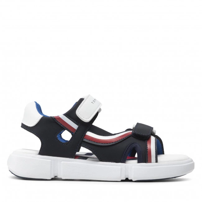 Enfant Sandales Tommy Hilfiger - Velcro Sandal T3B2-32260-1269 M Blue/White X007 Bleu Marine 4 Enfant Sandales Tommy Hilfiger - Velcro Sandal T3B2-32260-1269 M Blue/White X007 Bleu Marine – Image 2