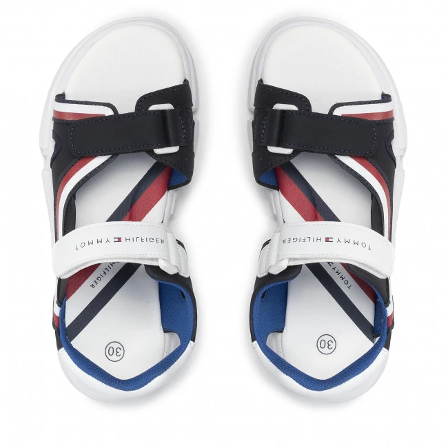 Enfant Sandales Tommy Hilfiger - Velcro Sandal T3B2-32260-1269 M Blue/White X007 Bleu Marine 8 Enfant Sandales Tommy Hilfiger - Velcro Sandal T3B2-32260-1269 M Blue/White X007 Bleu Marine – Image 6