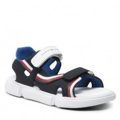 Enfant Sandales Tommy Hilfiger - Velcro Sandal T3B2-32260-1269X S Blue/White 007 Bleu Marine
