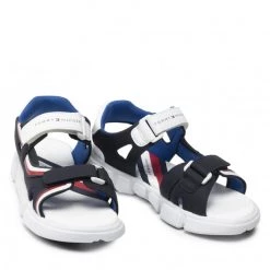 Enfant Sandales Tommy Hilfiger - Velcro Sandal T3B2-32260-1269X S Blue/White 007 Bleu Marine -Tommy Hilfiger Soldes 0000209682243 03 pa