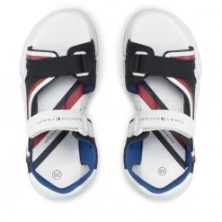 Enfant Sandales Tommy Hilfiger - Velcro Sandal T3B2-32260-1269X S Blue/White 007 Bleu Marine -Tommy Hilfiger Soldes 0000209682243 05 pa