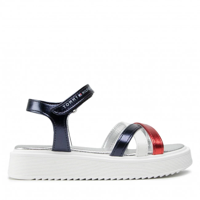 Enfant Sandales Tommy Hilfiger - Velcro Sandal T4A2-32184-0371 M Blue/White/Red Y004 Bleu Marine, Multicolore 4 Enfant Sandales Tommy Hilfiger - Velcro Sandal T4A2-32184-0371 M Blue/White/Red Y004 Bleu Marine, Multicolore – Image 2