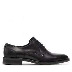 Homme Chaussures Basses Tommy Hilfiger - Embossed Hilfiger Leather Shoe FM0FM03952 Black BDS Noir -Tommy Hilfiger Soldes 0000209896909 07 mf