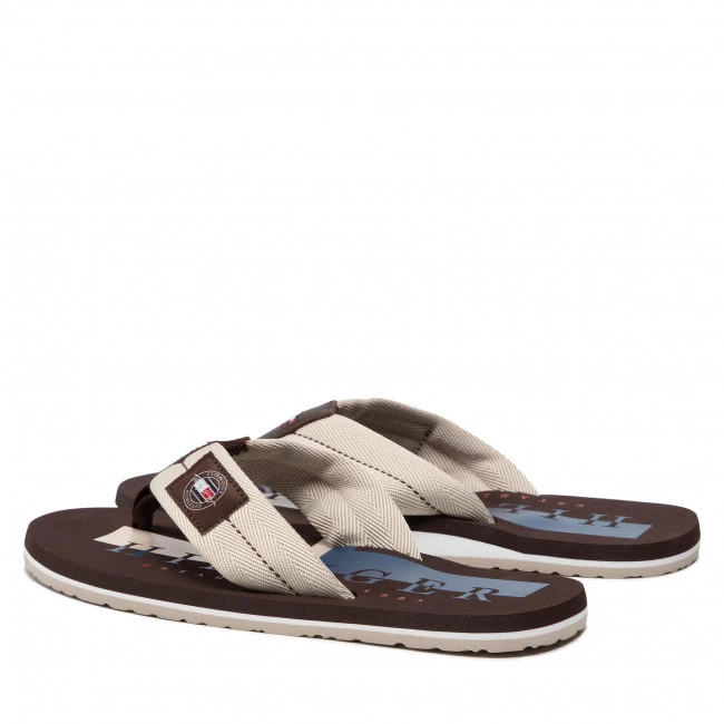 Homme Tongs Tommy Hilfiger - Badge Beach Sandal FM0FM03981 Classic Beige ACI Beige, Marron 5 Homme Tongs Tommy Hilfiger - Badge Beach Sandal FM0FM03981 Classic Beige ACI Beige, Marron – Image 3