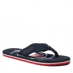 Homme Tongs TOMMY HILFIGER - Embossed Hilfiger Beach Sandal FM0FM03982 Desert Sky DW5 Bleu Marine