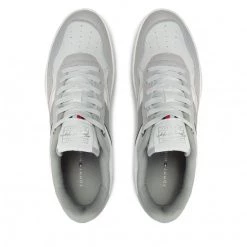 Homme Sneakers Tommy Hilfiger - Retro Court Mix Cupsole FM0FM04006 Grey Whsper PQU Gris -Tommy Hilfiger Soldes 0000209899375 04 ph