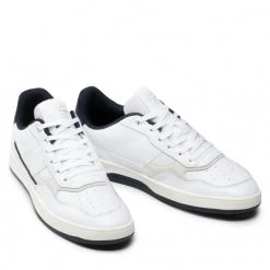 Homme Sneakers TOMMY HILFIGER - Retro Court Mix Cupsole FM0FM04006 White YBR Blanc -Tommy Hilfiger Soldes 0000209899382 03 sw