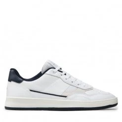 Homme Sneakers TOMMY HILFIGER - Retro Court Mix Cupsole FM0FM04006 White YBR Blanc -Tommy Hilfiger Soldes 0000209899382 08 sw