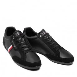Homme Sneakers Tommy Hilfiger - Corporate Mix Leather Cupsole FM0FM04015 Black BDS Noir -Tommy Hilfiger Soldes 0000209900354 03 ph