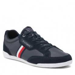 Homme Sneakers Tommy Hilfiger - Corporate Mix Leather Cupsole FM0FM04015 Desert Sky DW5 Bleu Marine