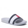 Homme Mules / Sandales De Bain Tommy Hilfiger - Rubber Th Flag Pool Slide FM0FM04263 Grey Whisper PQU Blanc, Multicolore -Tommy Hilfiger Soldes 0000209901030 01 mg kopia