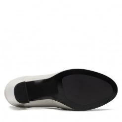 Femme Chaussures Basses TOMMY HILFIGER - Th Chain High Heel Loafer Pump FW0FW06545 White Dove AF2 Gris -Tommy Hilfiger Soldes 0000209901153 04 pl