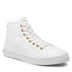 Femme Sneakers TOMMY HILFIGER - Essential Midcut Sneaker FW0FW06176 White YBR Blanc