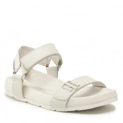 Femme Sandales TOMMY HILFIGER - Hardware Sporty Sandal FW0FW06231 White Dove AF2 Beige