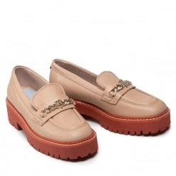 Femme Chaussures Basses TOMMY HILFIGER - Th Chain Chunky Loafer FW0FW06166 Sandrift ABR Beige -Tommy Hilfiger Soldes 0000209909067 03 fp