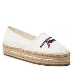 Femme Espadrilles TOMMY HILFIGER - Signature Espadrille FW0FW06483 Ecru YBL Beige