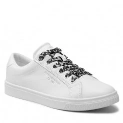 Femme Sneakers TOMMY HILFIGER - Th Animal Printed Laces Sneaker FW0FW06069 White YBR Blanc
