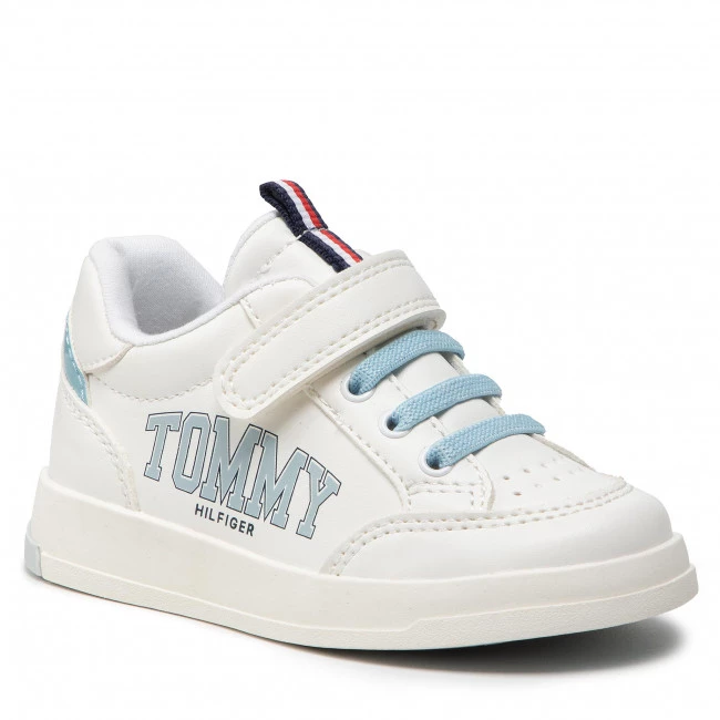 Enfant Sneakers Tommy Hilfiger - Low Cut Lace-Up T1A4-32140-1384X356 M White/Light Blue Blanc 3 Enfant Sneakers Tommy Hilfiger - Low Cut Lace-Up T1A4-32140-1384X356 M White/Light Blue Blanc