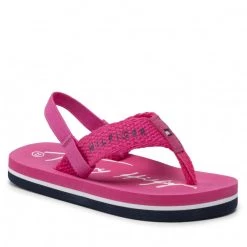 Enfant Sandales Tommy Hilfiger - Logo Print Flip Flop T1A8-32199-0058 Fuchsia 313 Rose