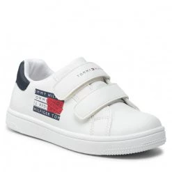 Enfant Sneakers Tommy Hilfiger - Lov Cut Velcro Sneaker T1B4-32215-1351 S White/Blue X336 Blanc
