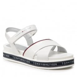 Enfant Sandales Tommy Hilfiger - Platform Velcro Sandal T3A2-32178-0774 S White 100 Blanc