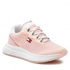 Enfant Sneakers TOMMY HILFIGER - Low Cut Lace-Up Sneaker T3A4-32166-0308 M Pink/White X054 Rose