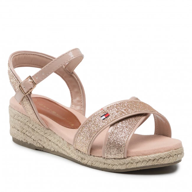 Enfant Espadrilles Tommy Hilfiger - Rope Wedge Sandal T3A7-32186-1380 M Powder Pink 363 Rose 3 Enfant Espadrilles Tommy Hilfiger - Rope Wedge Sandal T3A7-32186-1380 M Powder Pink 363 Rose