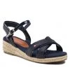 Femme Espadrilles TOMMY HILFIGER - Rope Wedge Sandal T3A7-32186-1380 S Blue 800 Bleu Marine -Tommy Hilfiger Soldes 01 0000209681901 is