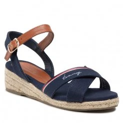 Enfant Espadrilles Tommy Hilfiger - Rope Wedge Sandal T3A7-32187-0547 Blue/Tobacco X555 Bleu Marine