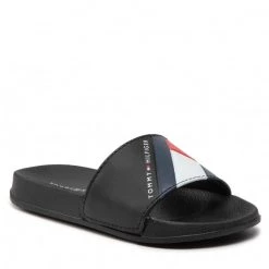 Enfant Mules / Sandales De Bain TOMMY HILFIGER - Flag Print Pool Slide T3B0-32273-1172 M Black 999 Noir