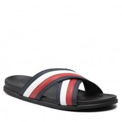 Homme Mules / Sandales De Bain Tommy Hilfiger - Elevated Corporate Sandal FM0FM03971 Rwb 0GY Bleu Marine