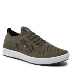Homme Sneakers Tommy Hilfiger - Sustainable Knit Sock Cupsole FM0FM04007 Army Green Vert