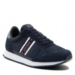 Homme Sneakers Tommy Hilfiger - Runner Lo Stripe Mix FM0FM04023 Desert Sky DW5 Bleu Marine