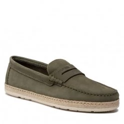 Homme Espadrilles Tommy Hilfiger - Jute Nubuck Mocassin FM0FM03961 Army Green RBN Vert
