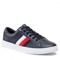 Femme Sneakers TOMMY HILFIGER - Corporate Cupsole Sneaker FW0FW06457 Desert Sky DW5 Bleu Marine