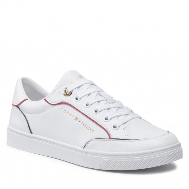 Femme Sneakers TOMMY HILFIGER - Corporate Piping Sneaker FW0FW06486 White/Rwb 0K6 Blanc 3 Femme Sneakers TOMMY HILFIGER - Corporate Piping Sneaker FW0FW06486 White/Rwb 0K6 Blanc