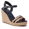 Femme Espadrilles TOMMY HILFIGER - Corporate Webbing High Wedge FW0FW06295 Desert Sky DW5 Bleu Marine
