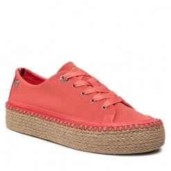Femme Espadrilles TOMMY HILFIGER - Rope Vulc Sneaker FW0FW06461 Crystal Coral XKL Rouge