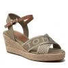Femme Espadrilles TOMMY HILFIGER - Tommy Webbing Low Wedge Sandal FW0FW06297 Woodridge GXR Vert