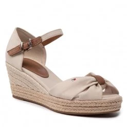 Femme Espadrilles TOMMY HILFIGER - Basic Open Toe Mid Wedge FW0FW04785 Classic Beige ACI Beige