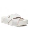 Femme Mules / Sandales De Bain TOMMY HILFIGER - Modern Th Flatform Sandal FW0FW06294 Ecru YBL Blanc -Tommy Hilfiger Soldes 01 0000209912227 plj