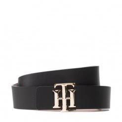 Accessoires Ceinture Femme Tommy Hilfiger - Th Logo Rev 3.0 AW0AW12140 BDS Noir, Rose