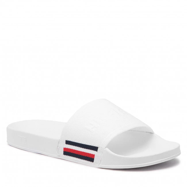 Homme Mules / Sandales De Bain Tommy Hilfiger - Corporate Knitted Beach Sandal FM0FM04062 White YBR Blanc 3 Homme Mules / Sandales De Bain Tommy Hilfiger - Corporate Knitted Beach Sandal FM0FM04062 White YBR Blanc
