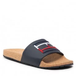 Homme Mules / Sandales De Bain Tommy Hilfiger - Flag Cork Pool Slide FM0FM04153 Rwb 0GY Bleu Marine