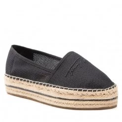 Femme Espadrilles TOMMY HILFIGER - Th Textured Flatform Espadrille FW0FW06433 Black BDS Noir